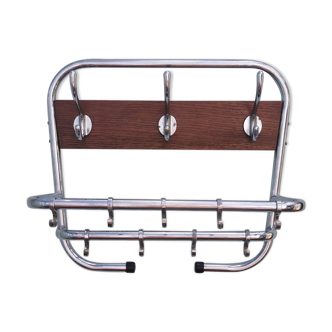 Vintage metal wall coat rack from the seventies