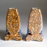 Pair of Art Deco marbled vases
