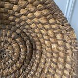 Duo of vintage bread baskets 46 cm and 48 cm in rye straw, baker's bread basket