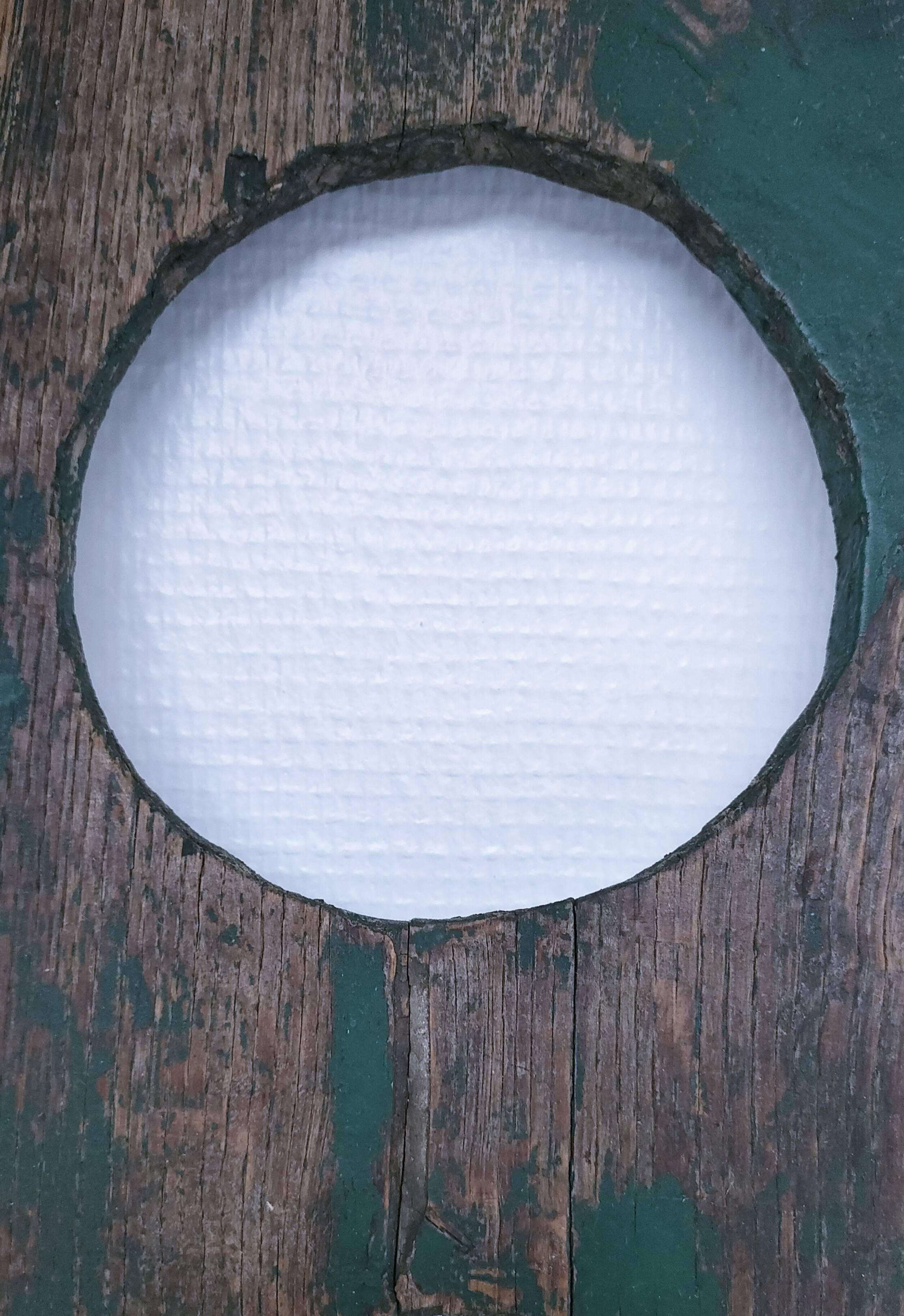 Vintage patinated wood and metal planter