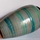 Ceramic vase scarified with gray-blue enamel