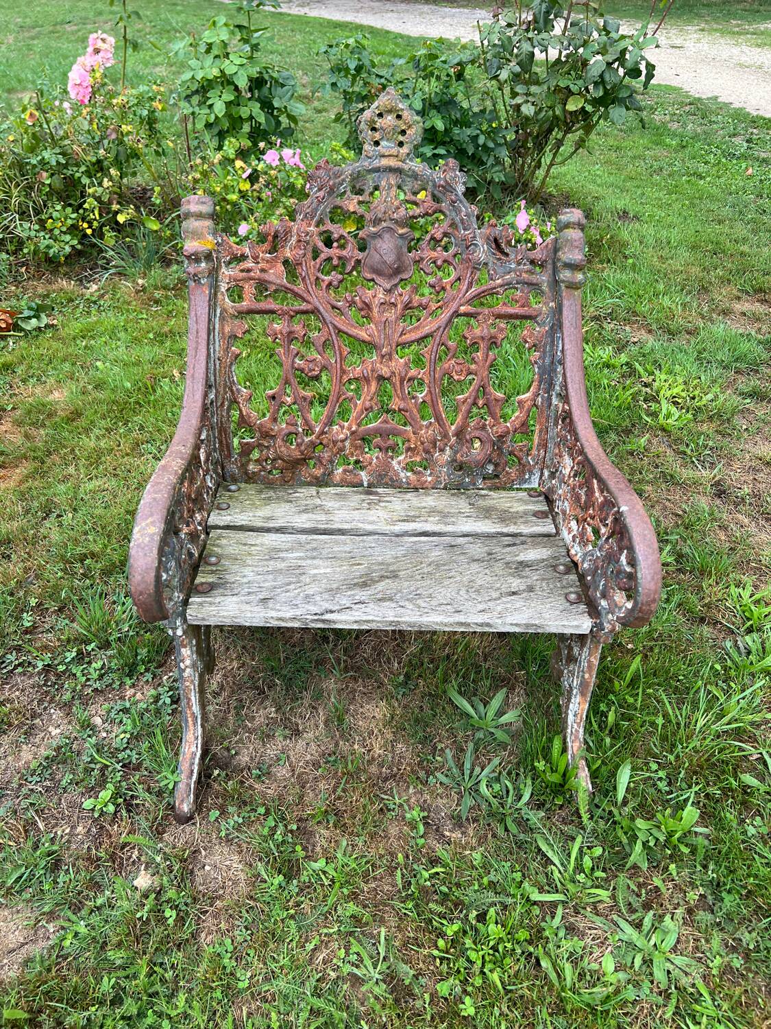 Sculpted cast iron garden furniture