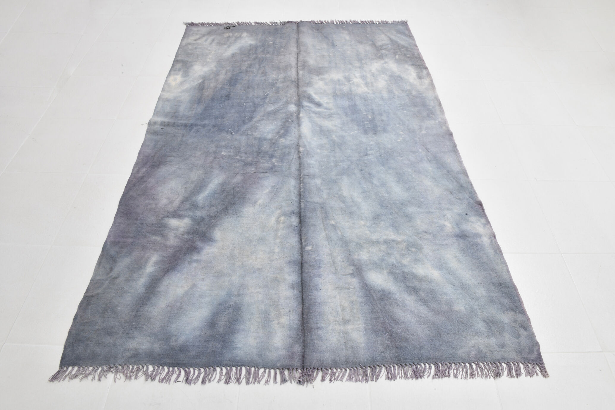 5x7 distressed gray blue hemp carpet232x156cm