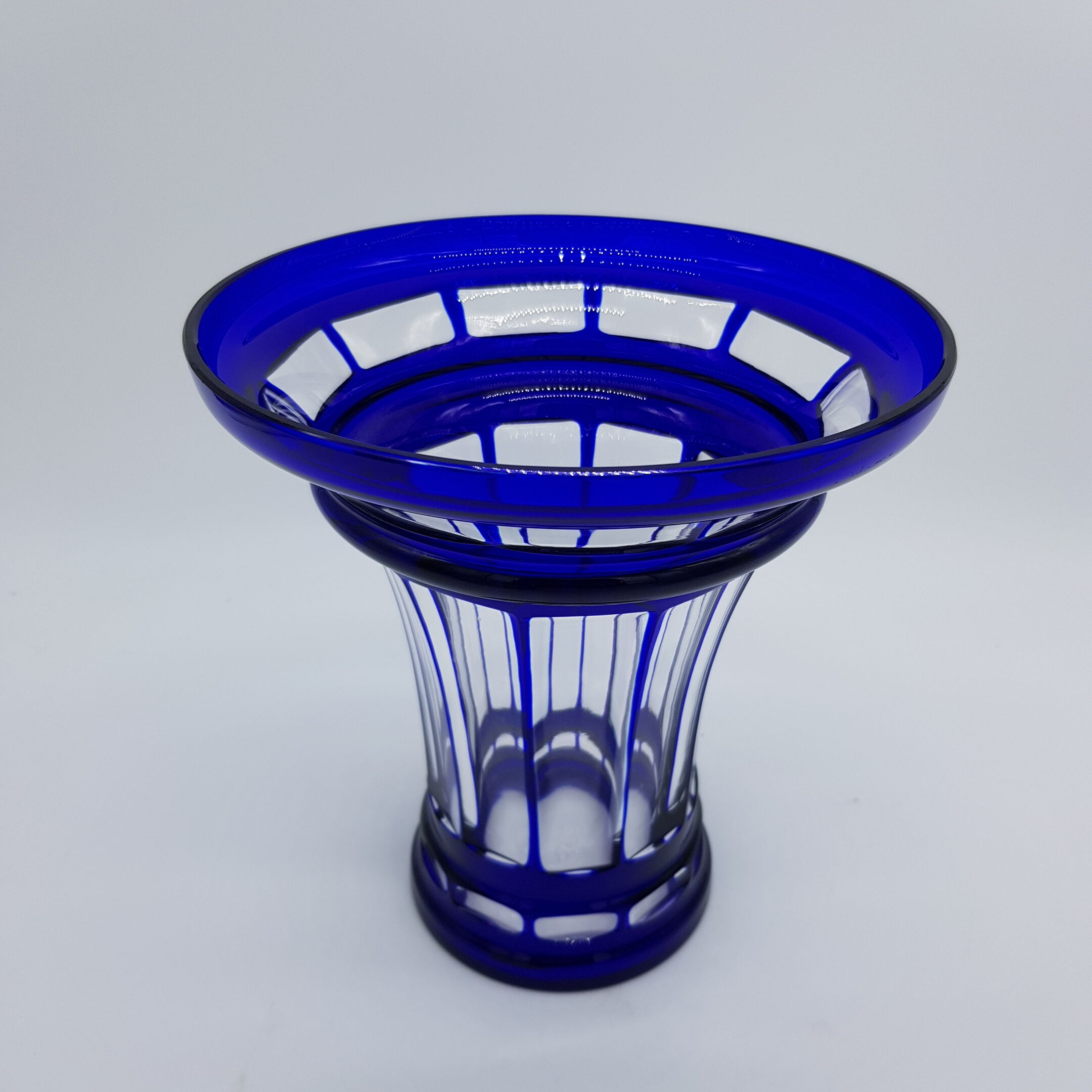 Cobalt blue cut crystal vase