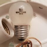 Transparent molded glass ceiling lamp – square shape – floral print.