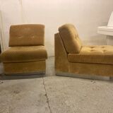 Pair of chauffeuses by Pierre Folie, éditions Jacques Charpentier 70's