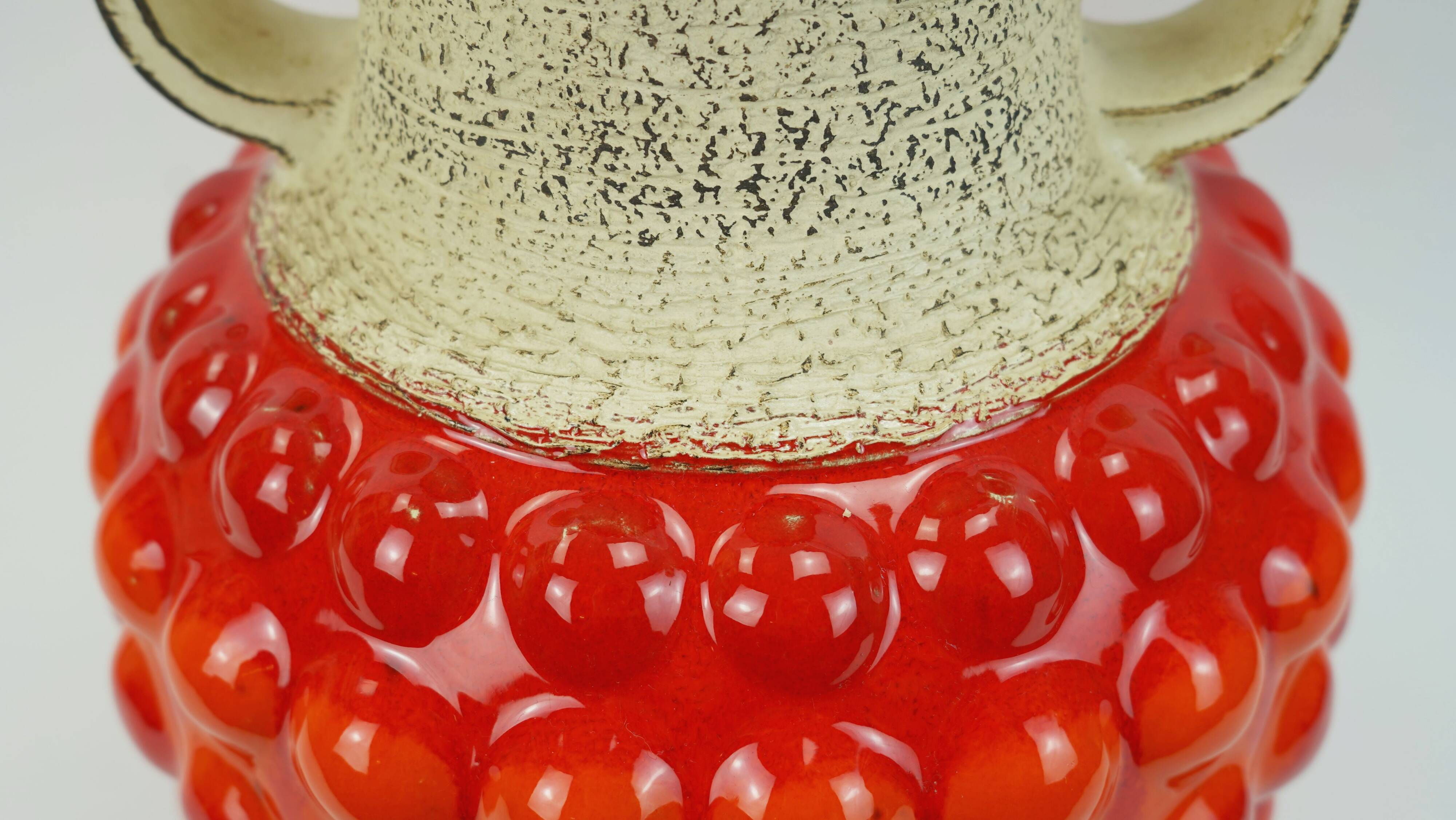 huge 1960s bay keramik floor VASE bubble decor red and orange model 65 45