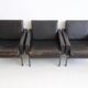 Ensemble de trois fauteuils minimalistes en cuir par COR
