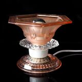 Art Deco pink glass lamp