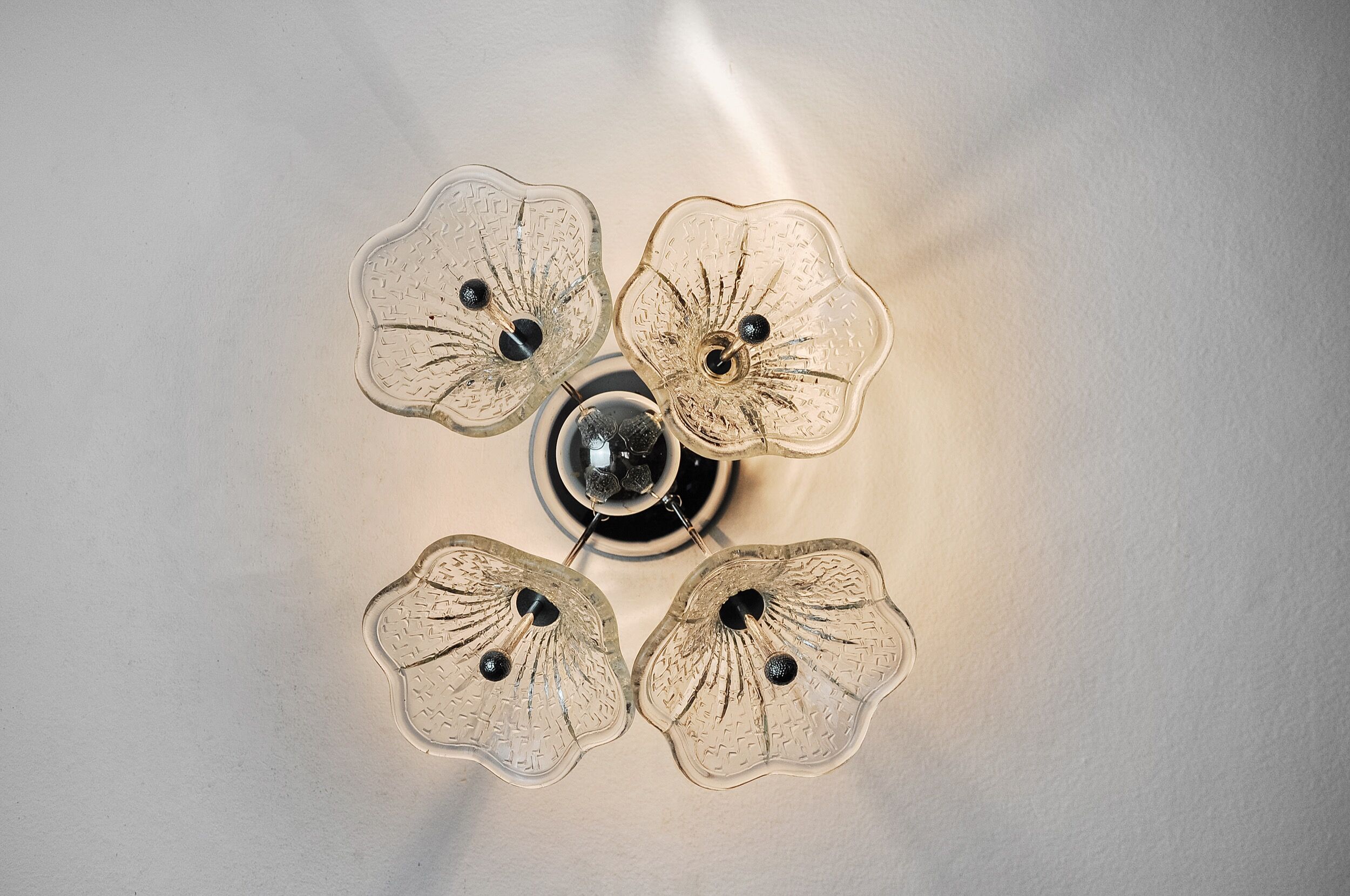 Wall lamp sputnik flowers, murano glass, italy, 1970