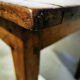 Old farm table with extension cords