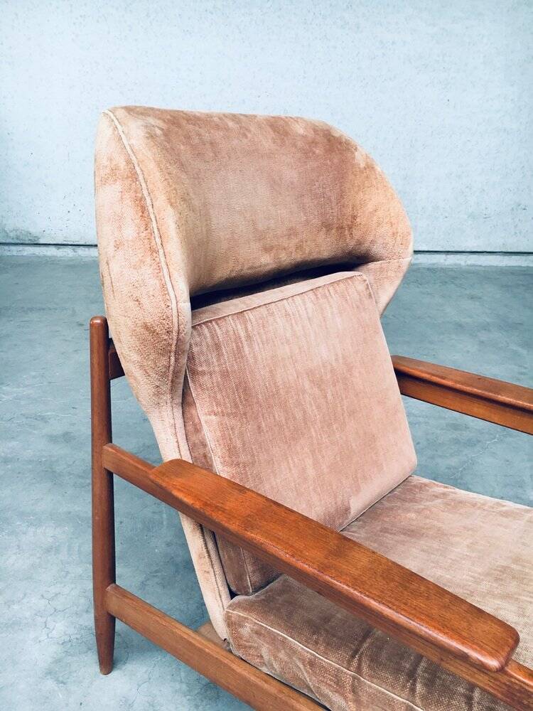 Set of Mid-Century Scandinavian Wingback Armchairs, Denmark, 1960s