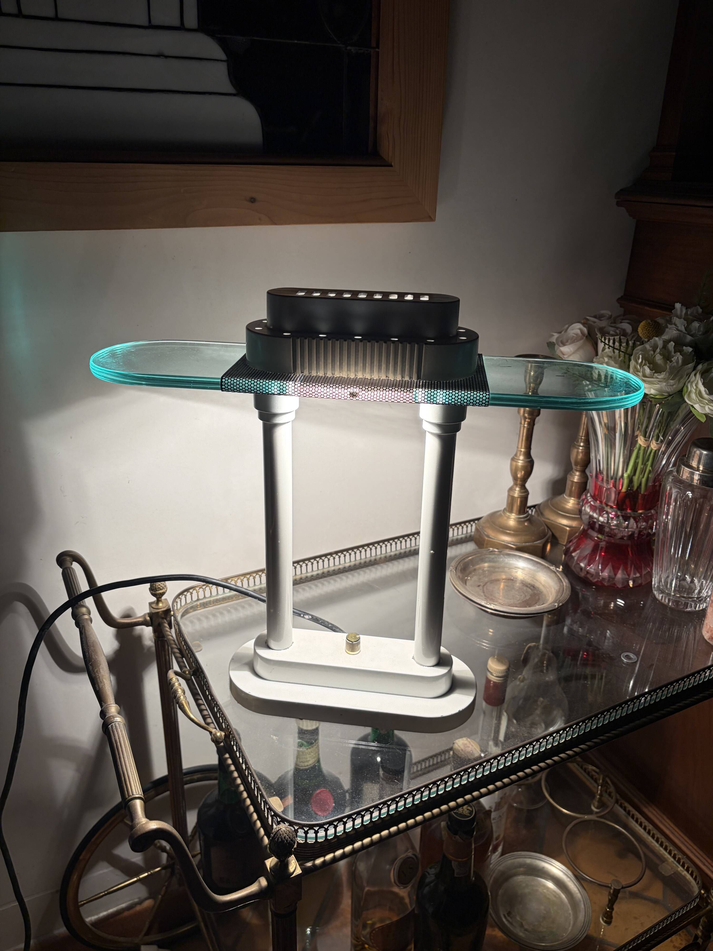 Vintage table lamp by Robert Sonneman – Memphis style – with dimmer.