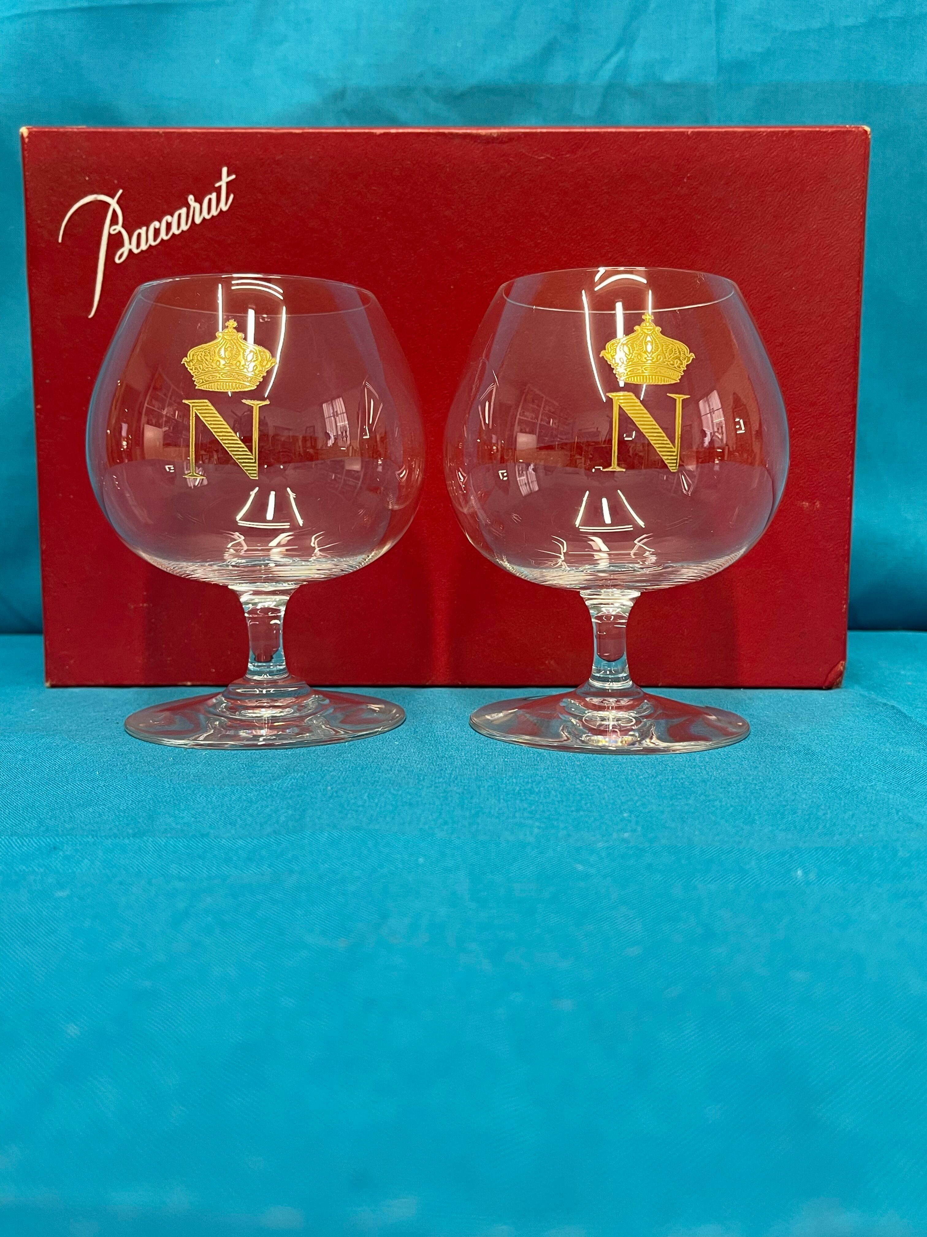 2 Napoleon baccarat glasses, original box
