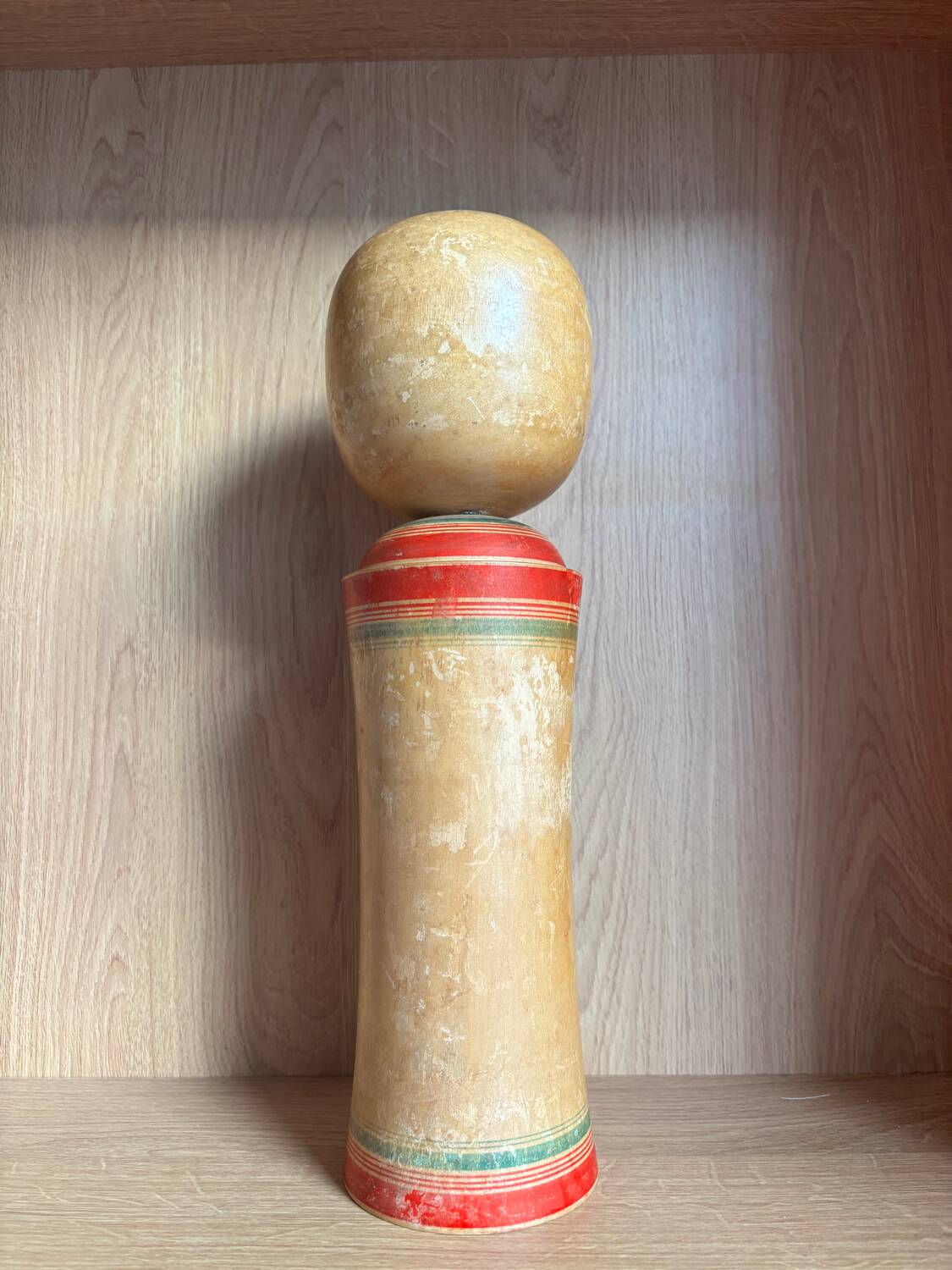 Ancient signed Japanese Kokeshi – painted wood – Tōhoku – mid 20th century