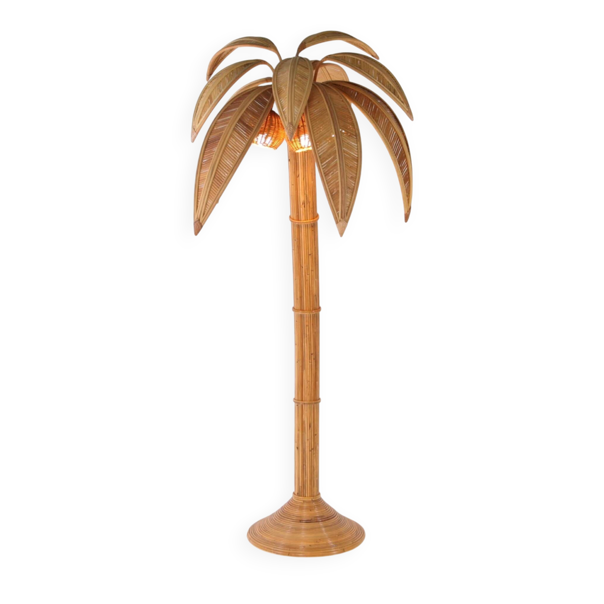 "Palm" / "Coconut" floor lamp in rattan
