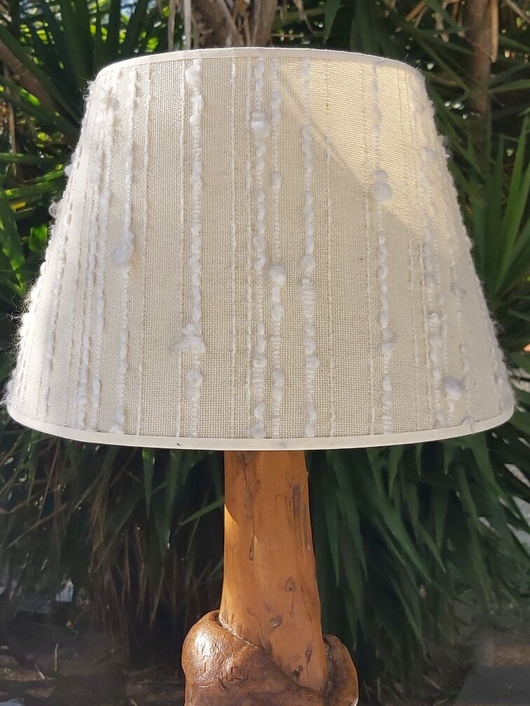 Vintage wood brutalist lamp 50s