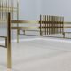 Vintage golden brass bed frigerio 1970s