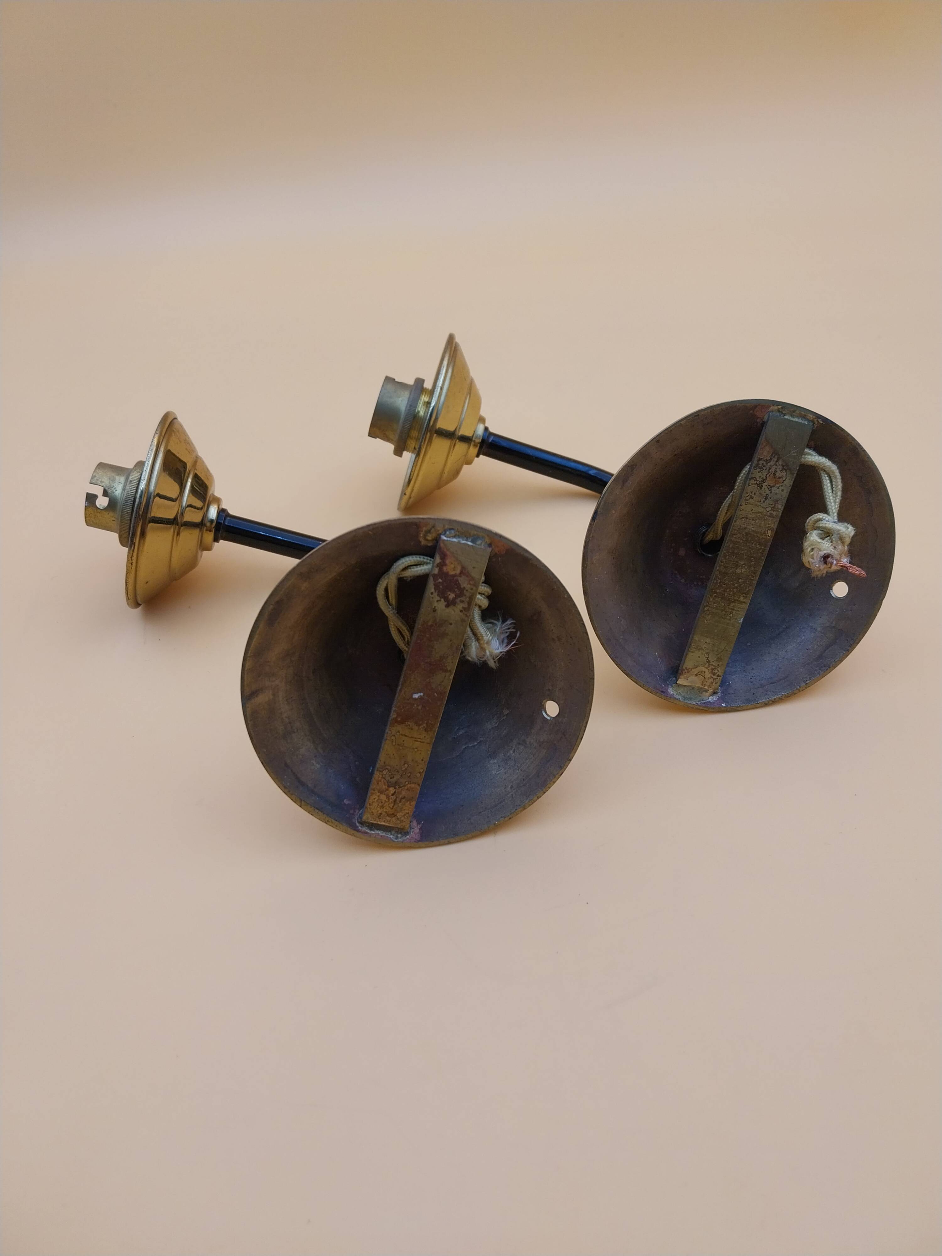 Pair of brass wall lights