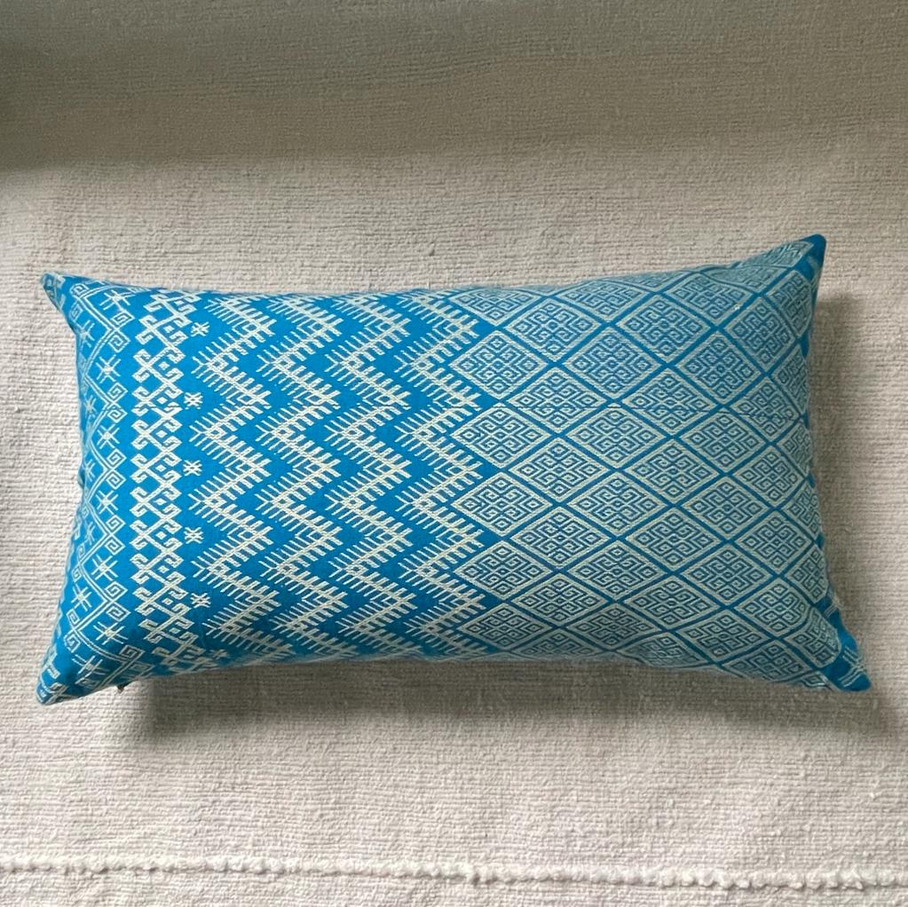 Cushion Kachin turquoise beige 30x50 cm