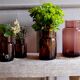 Set 5 vases in blown glass art glass ALLEX, Drôme