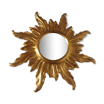 Miroir soleil vintage en bois agglomeré 57cm