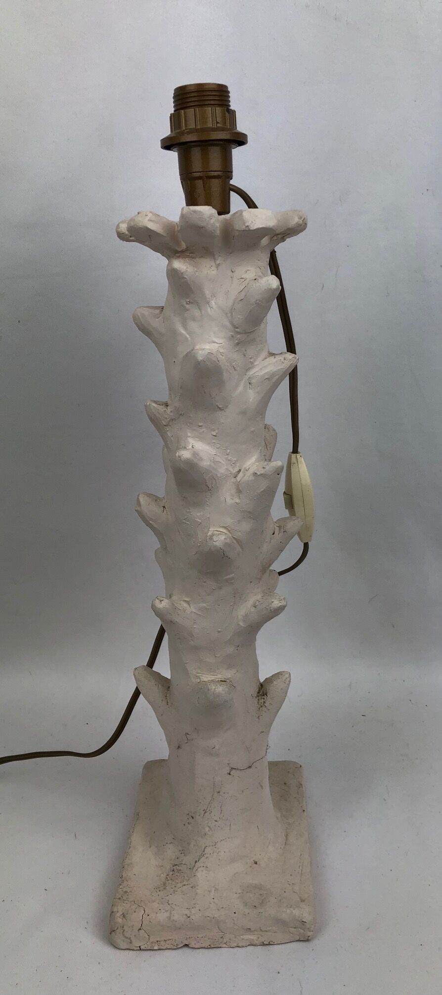 White terracotta lamp foot, 20th