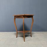 Graceful antique carved wooden side table