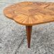 Vintage art deco coffee table with geometric marquetry