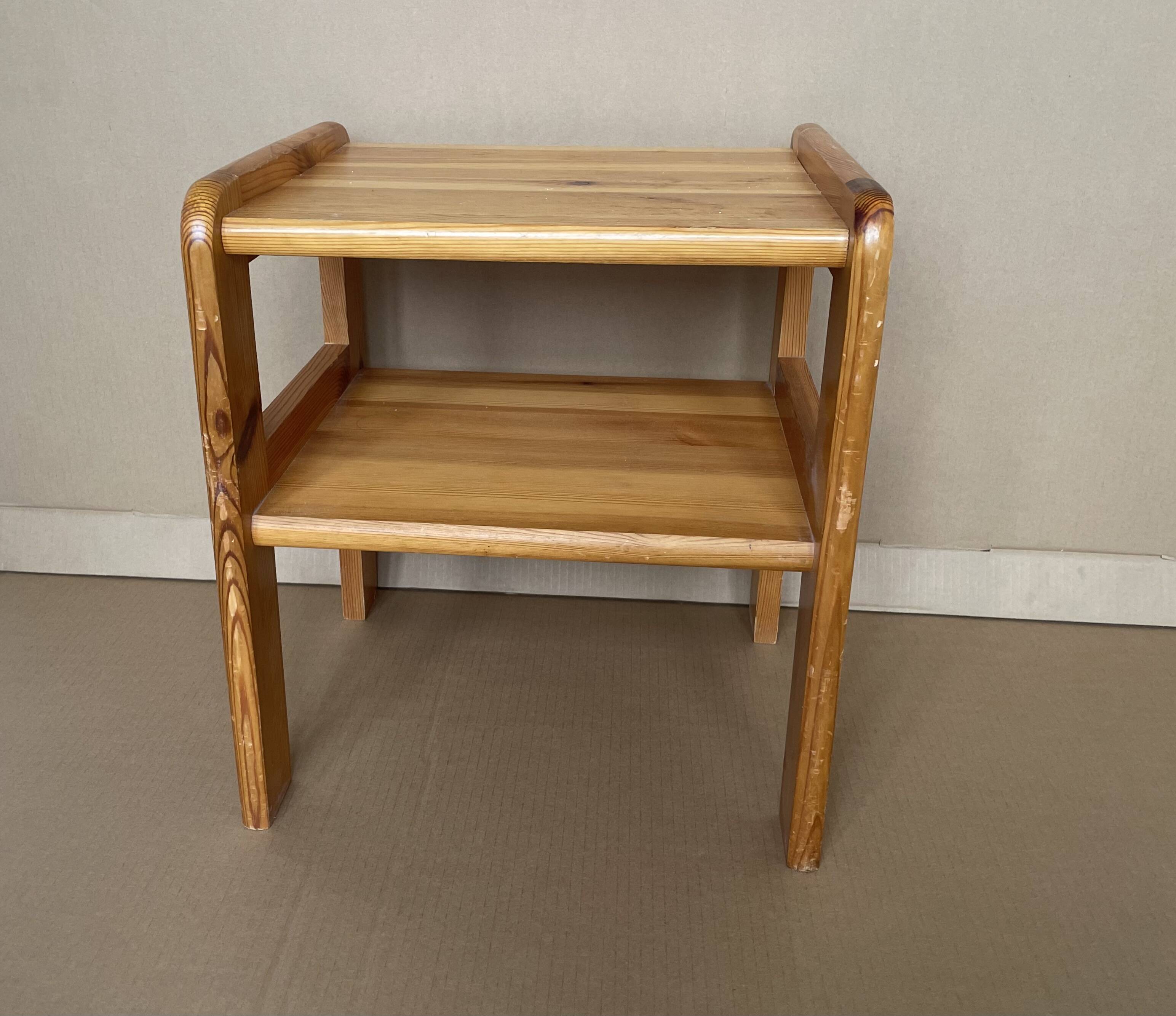 80s pine bedside table
