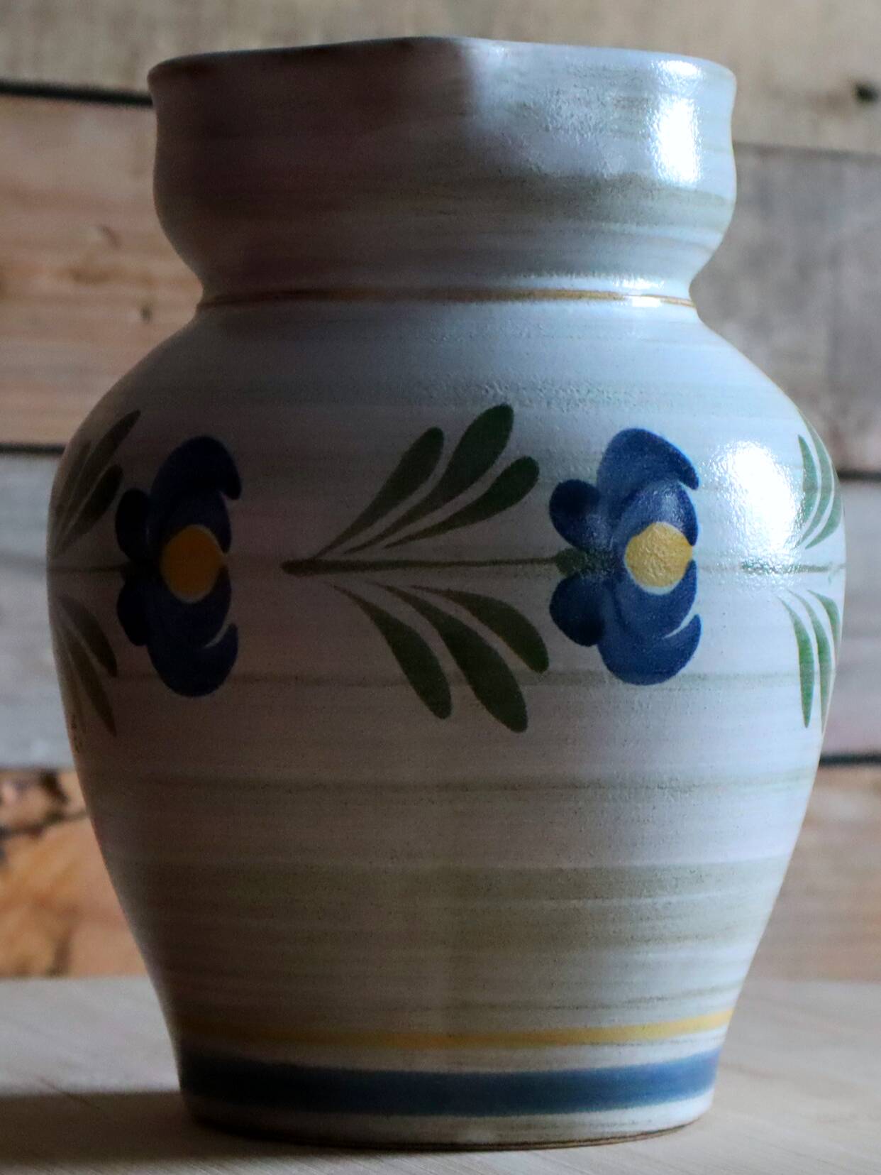 Vintage earthenware jug "Prisca" – Sainte-Radegonde, hand-painted