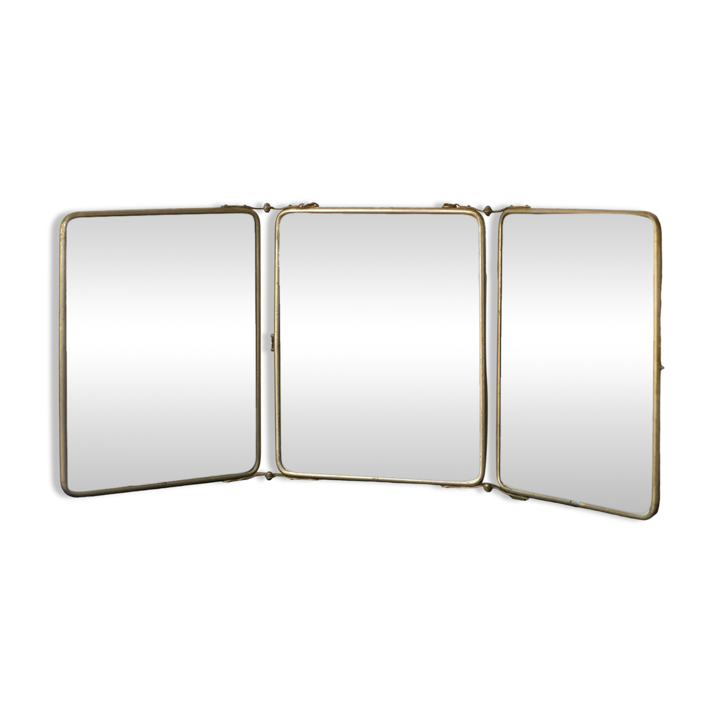 Vintage triptych barber mirror