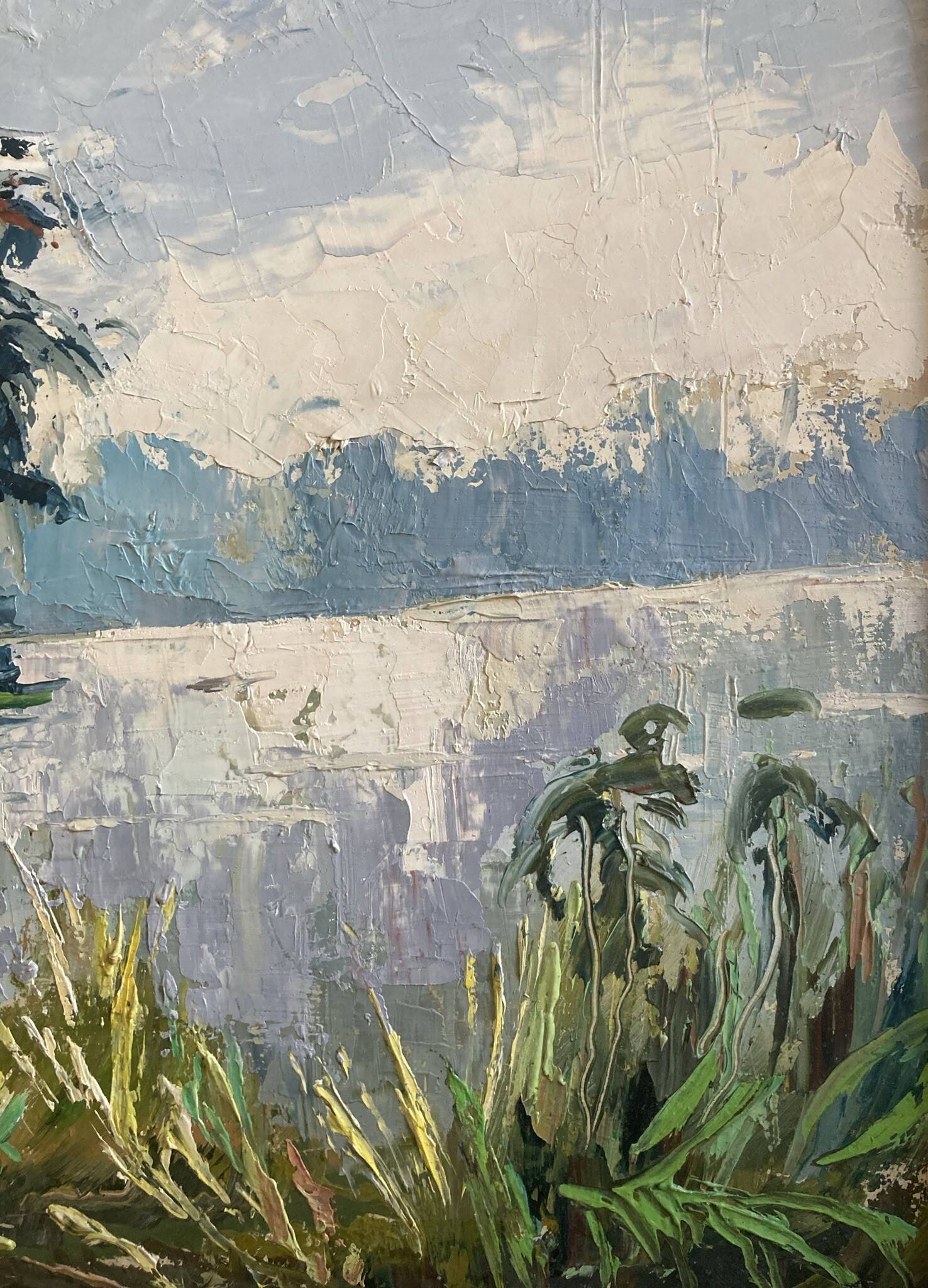 REMILANDOU, HSP landscape fisherman’s cabin Congo signed 20th century