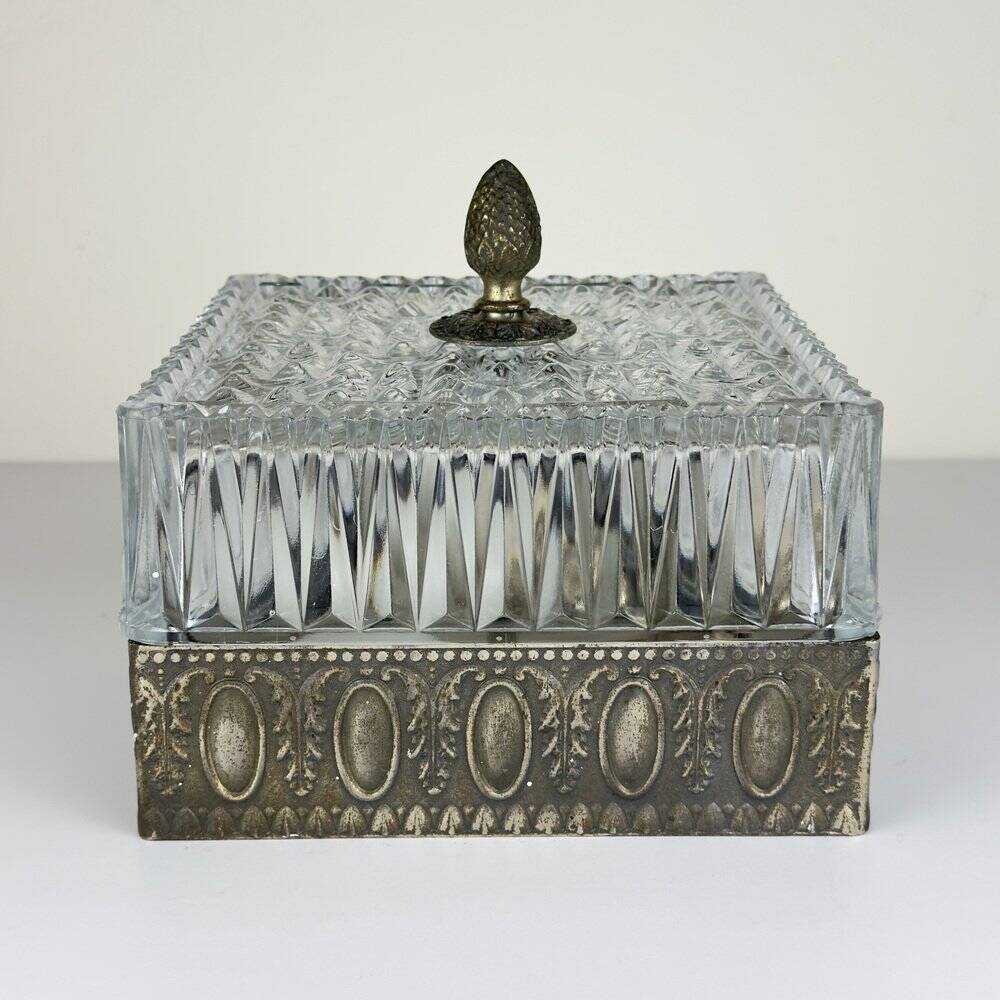 Vintage Crystal Ceiling Lamp, Italy, 1960s