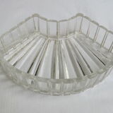Dish to hors d'oeuvres crystal and silver marked monogram, number