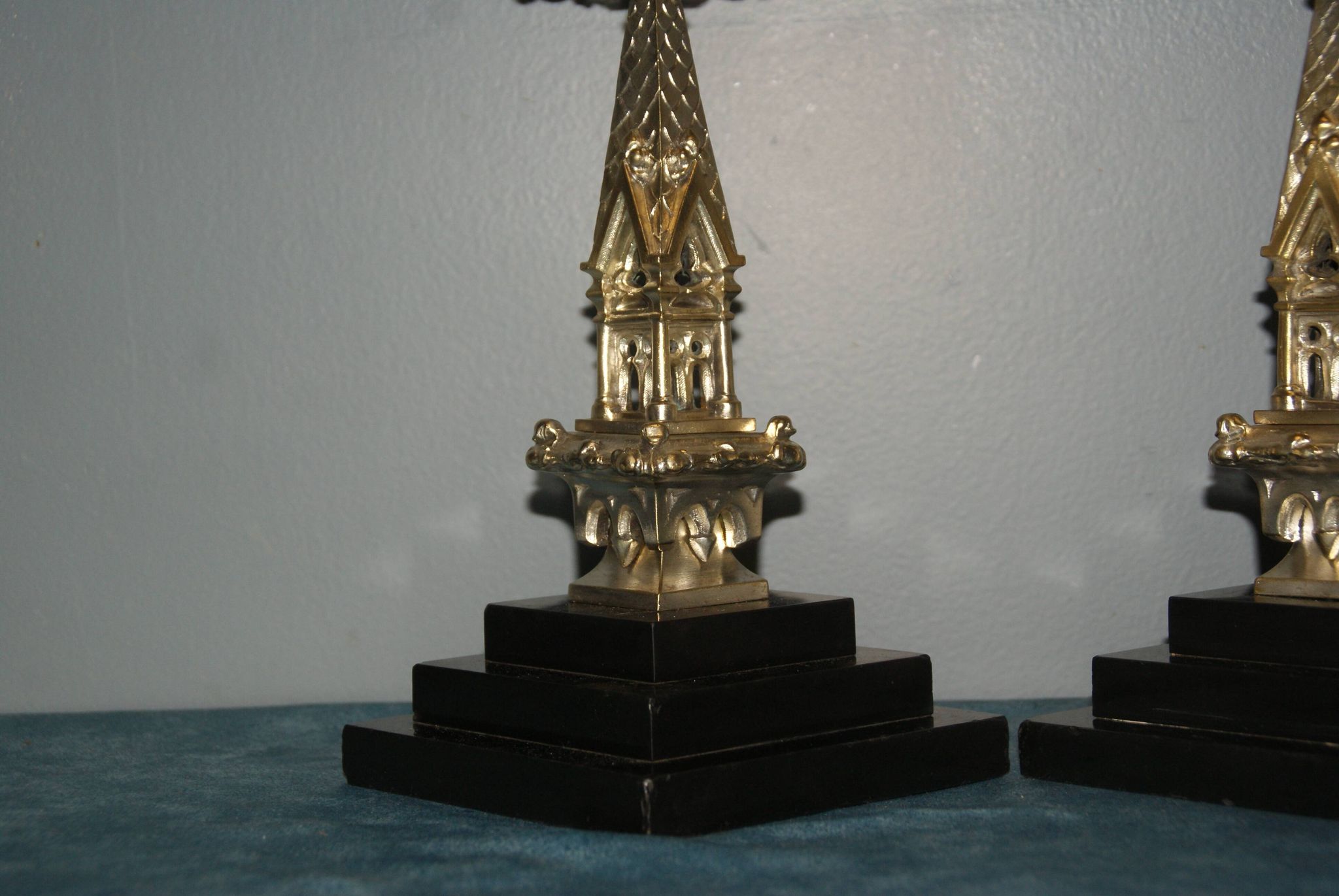 Rare pair of 19th century bronze candlesticks