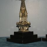 Rare pair of 19th century bronze candlesticks