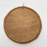 Ancien miroir en rotin osier 29cm