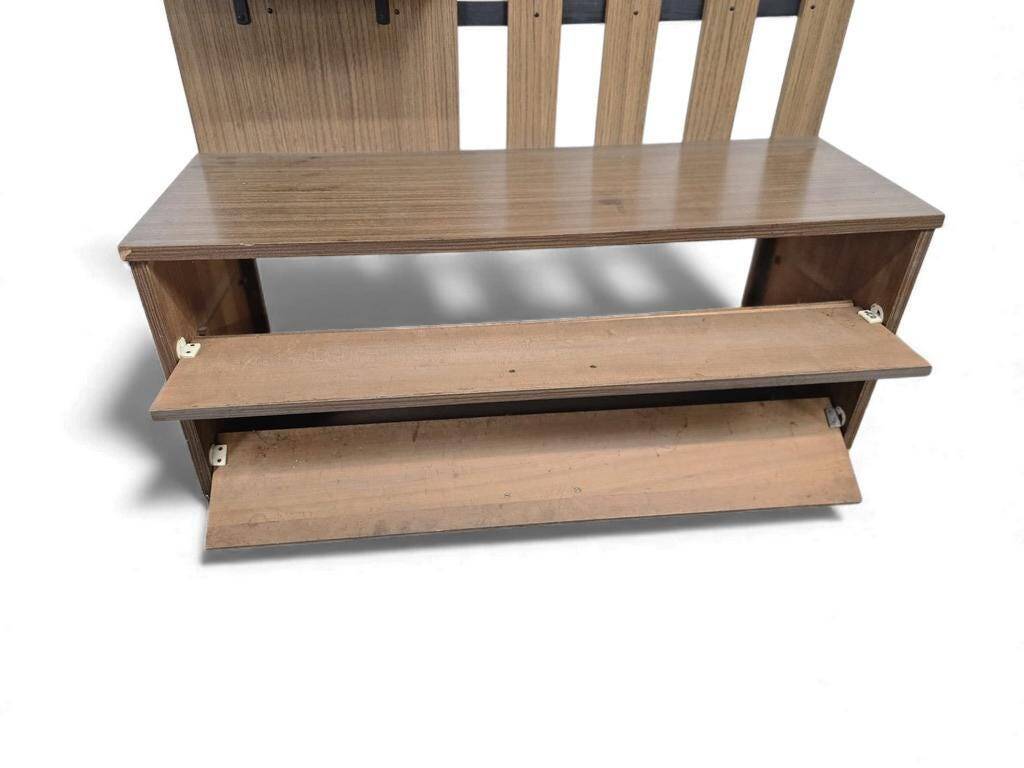 Porte-manteau vintage sur pied avec miroir