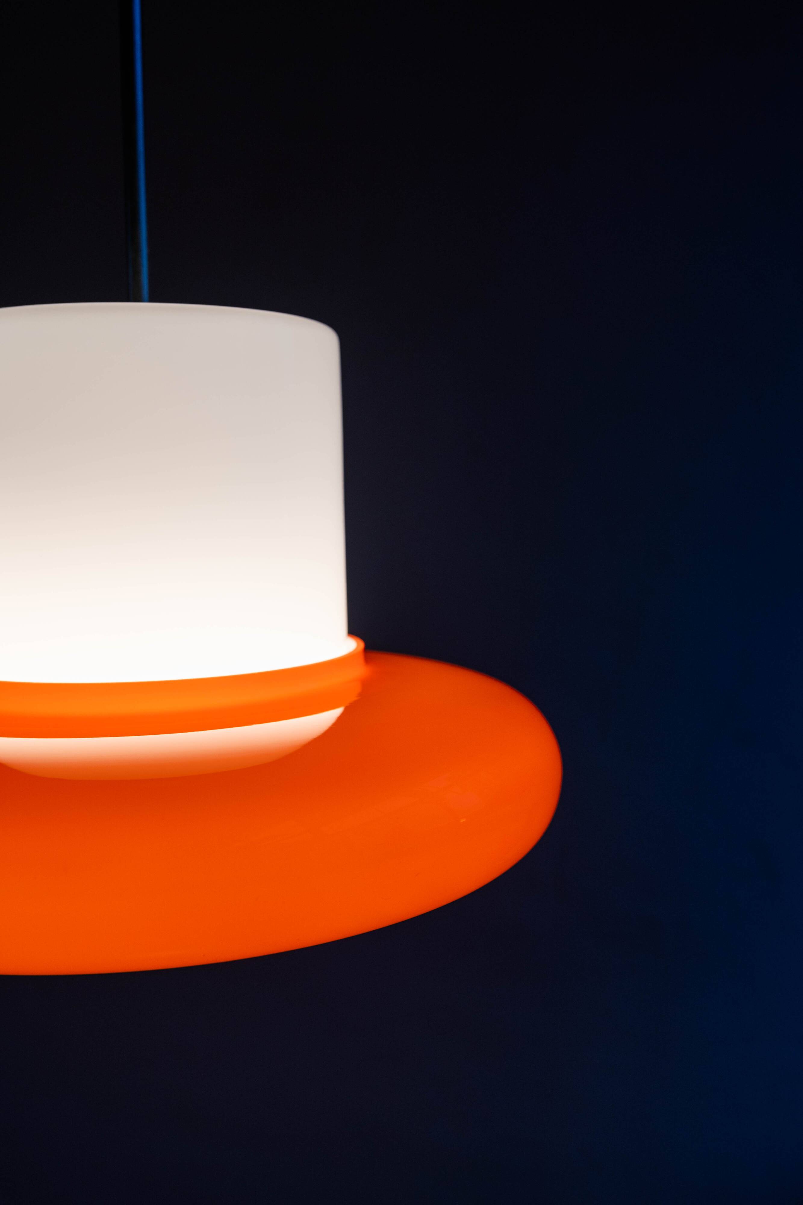 Vintage Czechoslovak Hanging Glass Lamp By Osvětlovací Sklo, 1970s