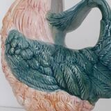 Vintage barbotine rooster pitcher