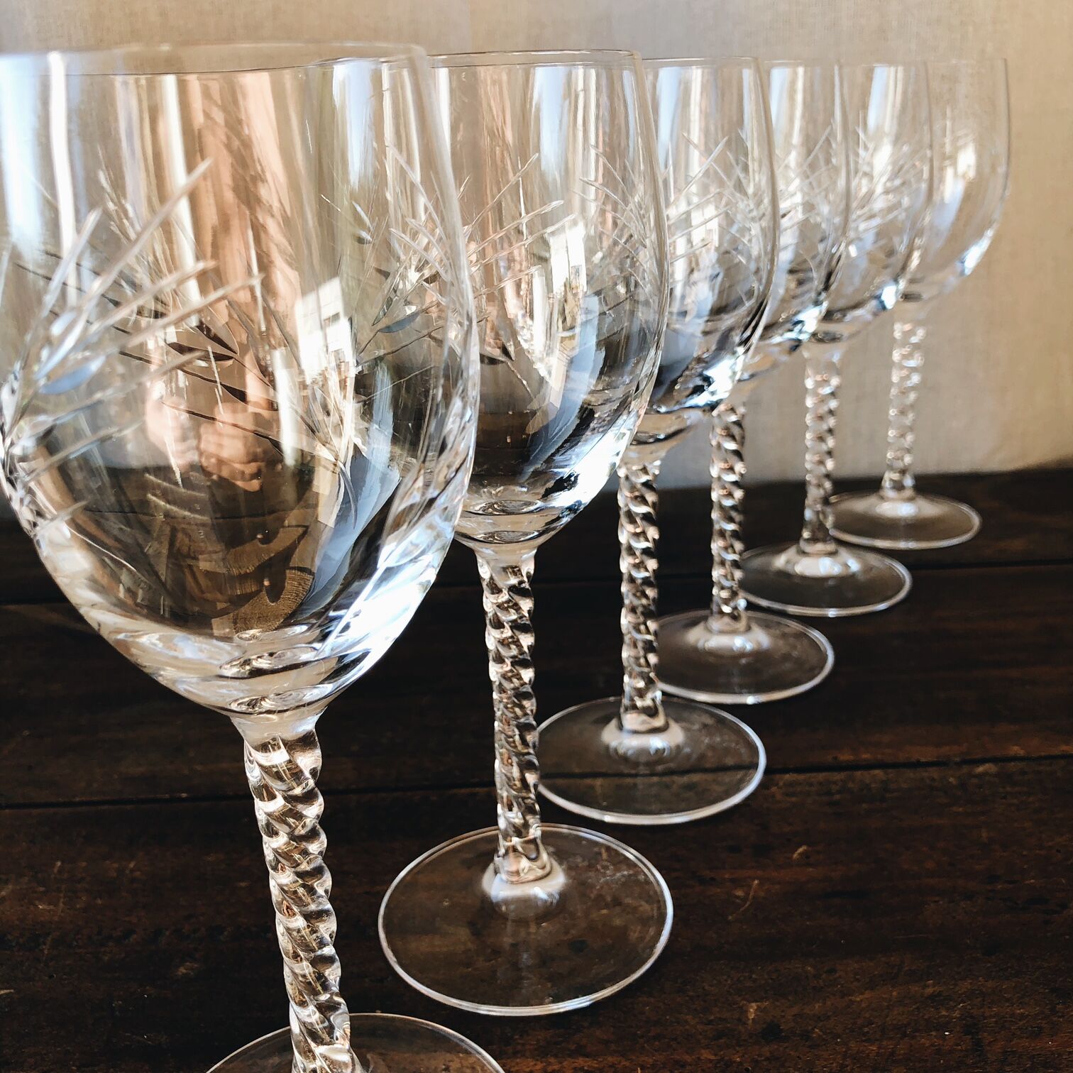 6 wine glasses in Cristal d'Arques model Épi Fleury