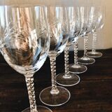 6 wine glasses in Cristal d'Arques model Épi Fleury