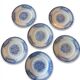 Set of 6 plates Terre de fer St Amand & Hamage, Jardinière blue model.