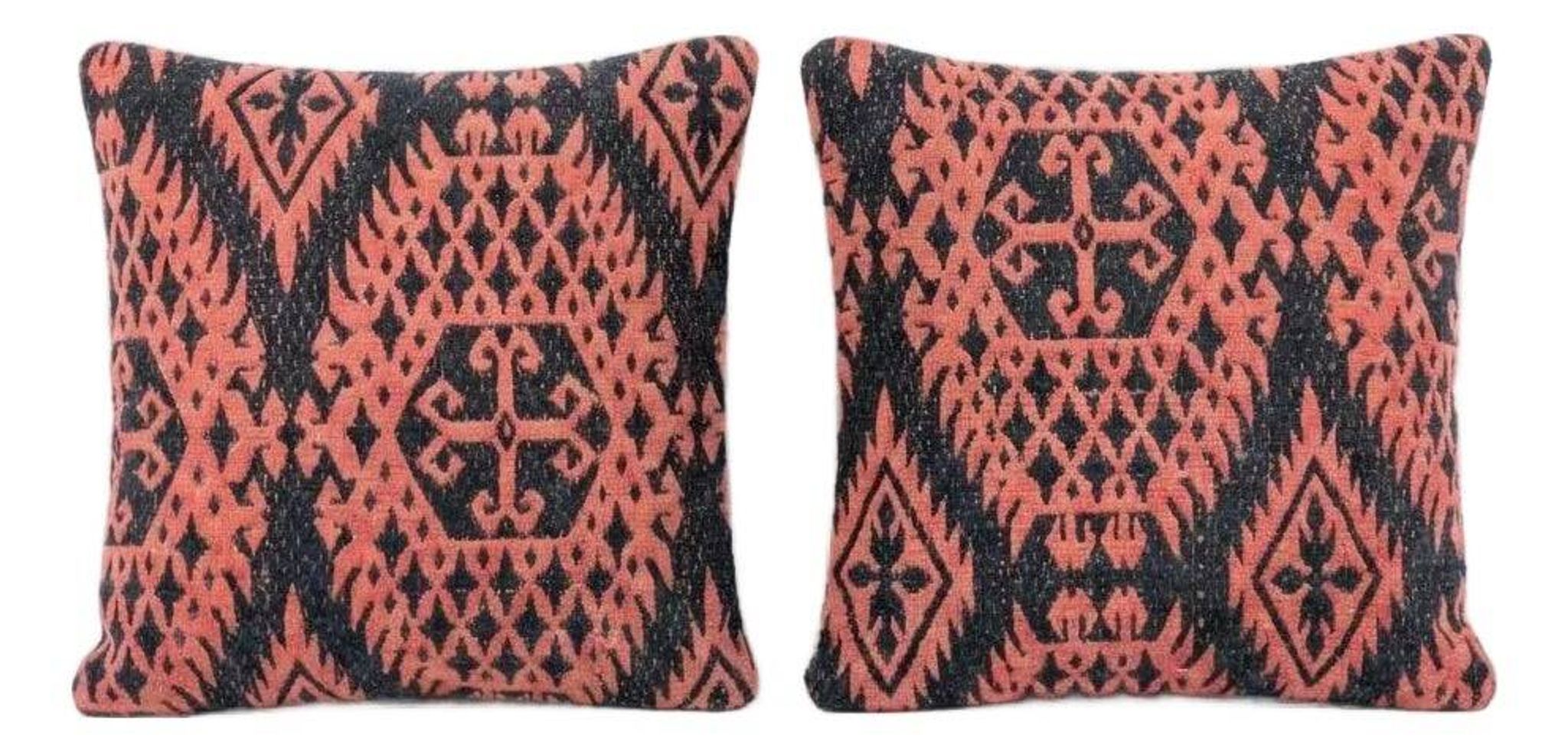 Set of 2 vintage kilim cushion covers 41x41 cm