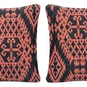 Set of 2 vintage kilim cushion covers 41x41 cm
