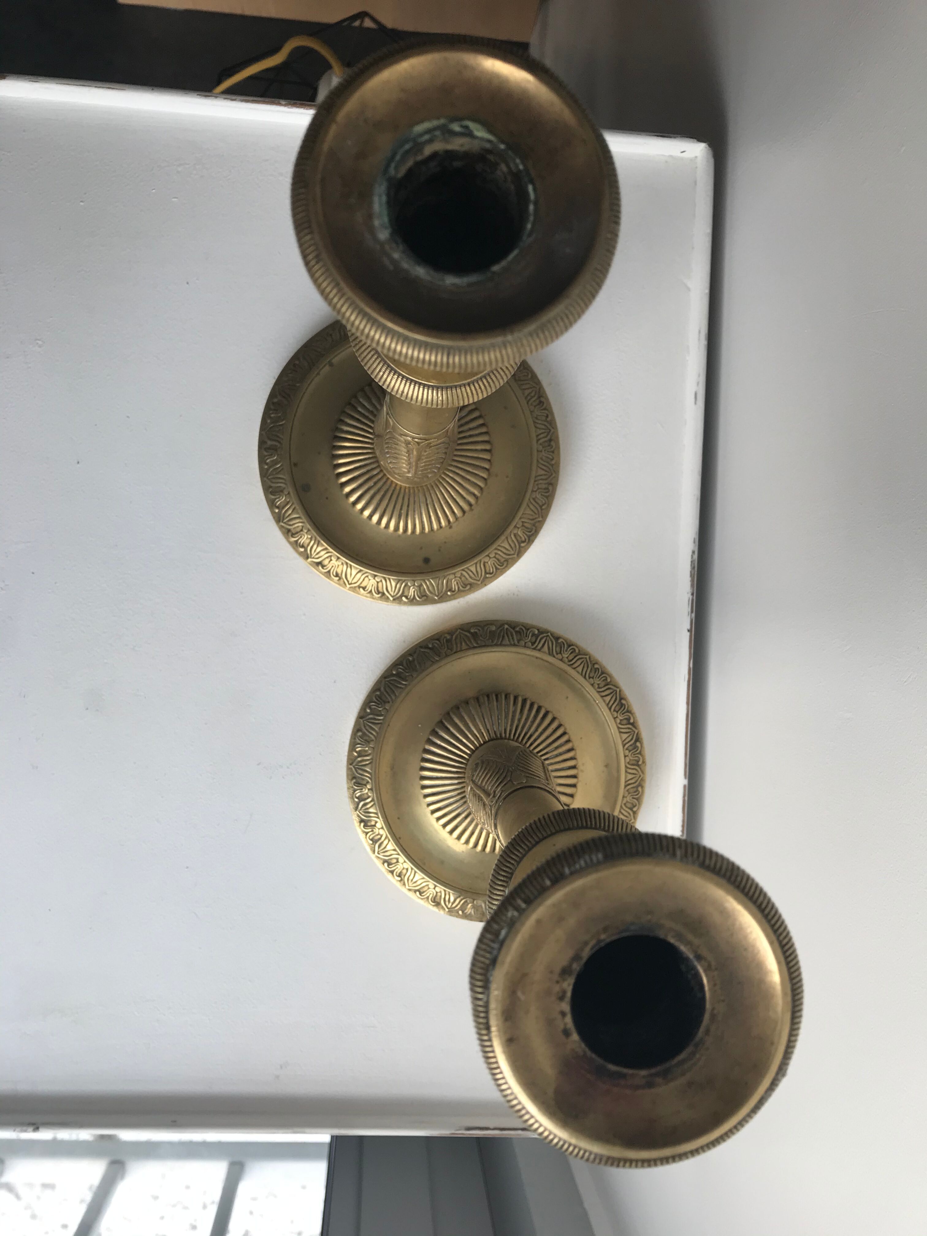 Set of 2 brass candlesticks