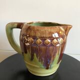 Bistro-style glazed stoneware pitcher