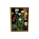 Tableau ancien , nature morte aux tulipes XX siècle