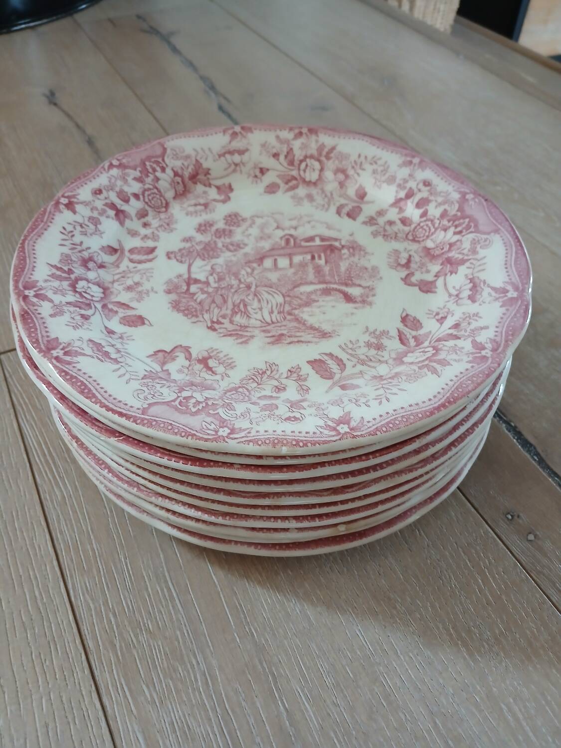 10 antique dinner plates